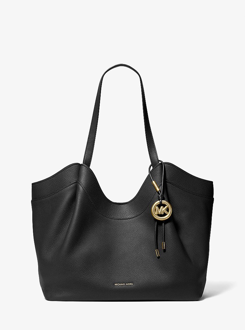 Nolita Large Pebbled Leather Tote Bag in BLACK | Michael Kors