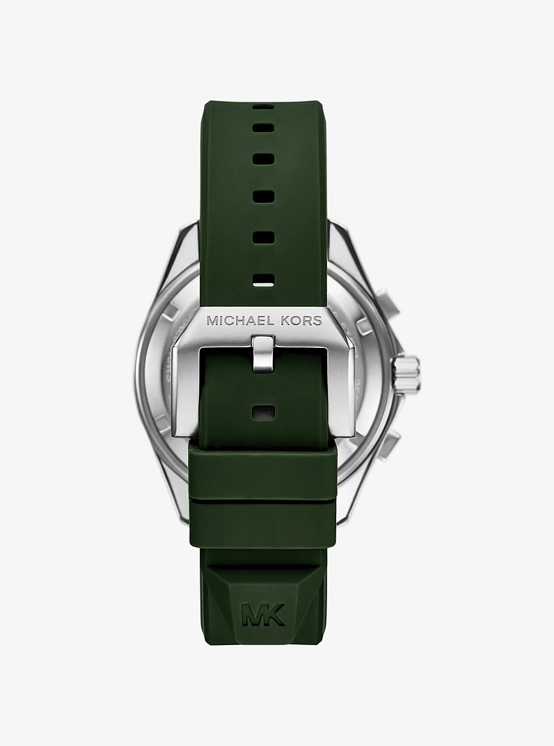 Oversized Maritime Two-Tone and Silicone Watch in GREEN | Michael Kors