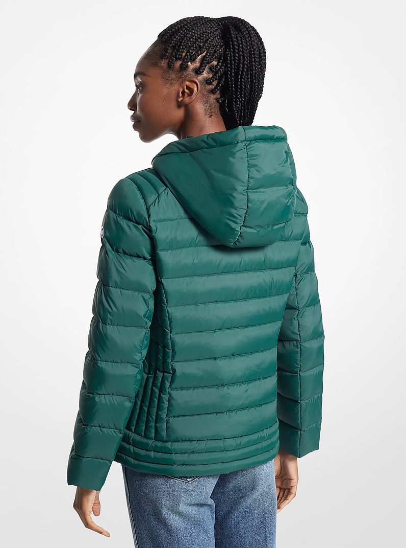 Hooded Puffer Jacket in DARK EMERALD | Michael Kors