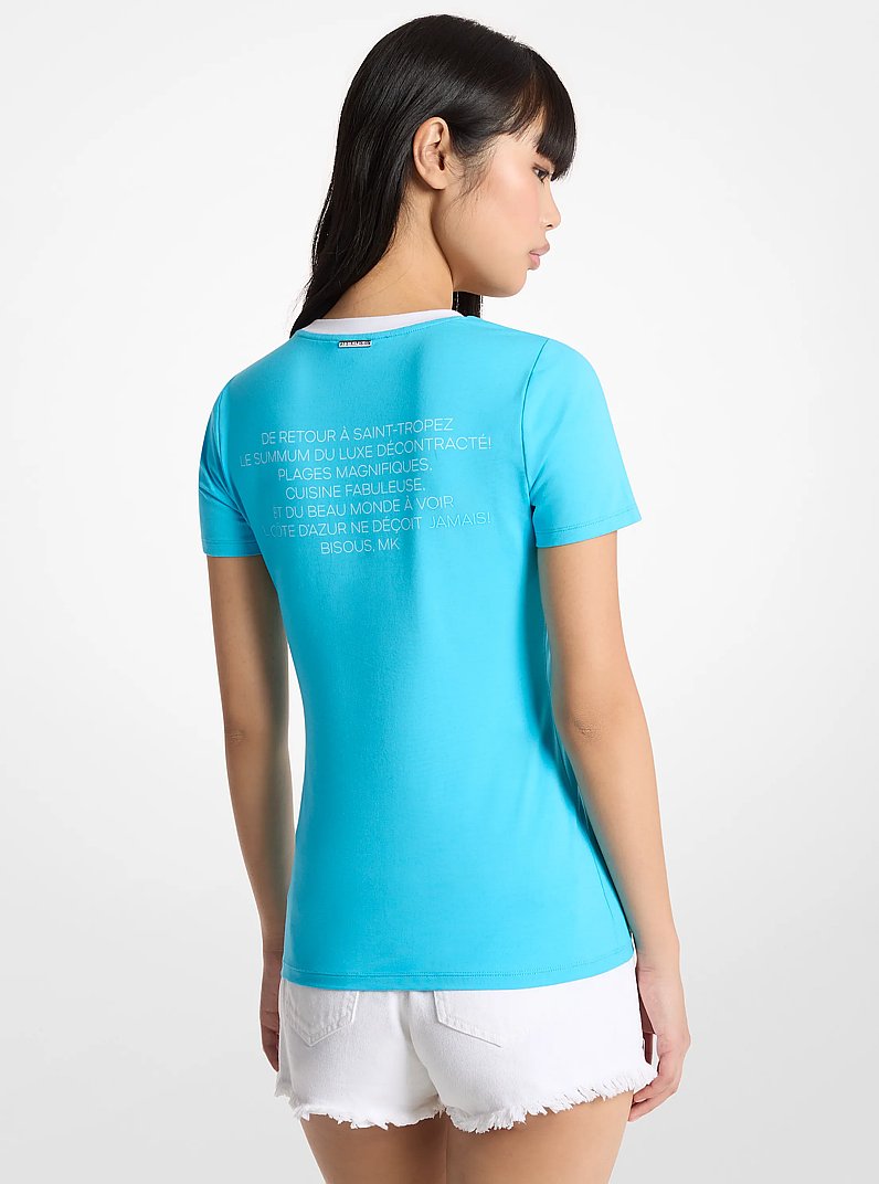 T-Shirt St. Tropez aus Stretch-Baumwolle in MILOS-BLAU | Michael Kors