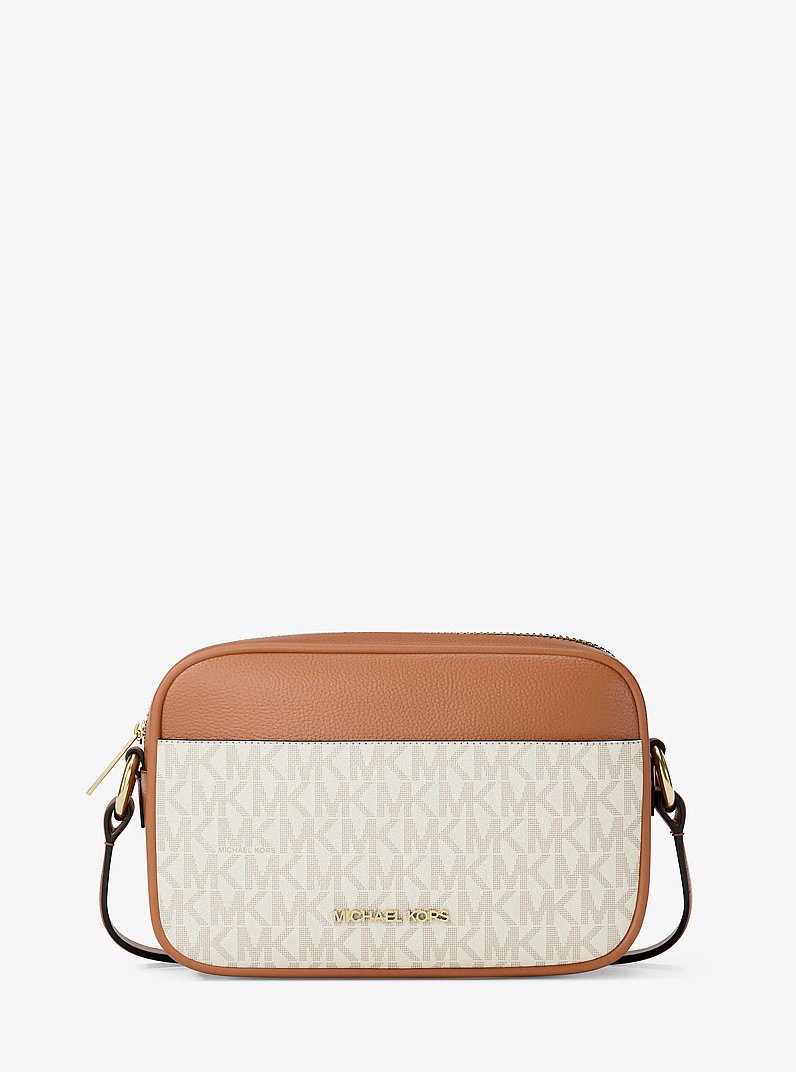 Jet Set Small Signature Logo Camera Crossbody Bag in VANILLA