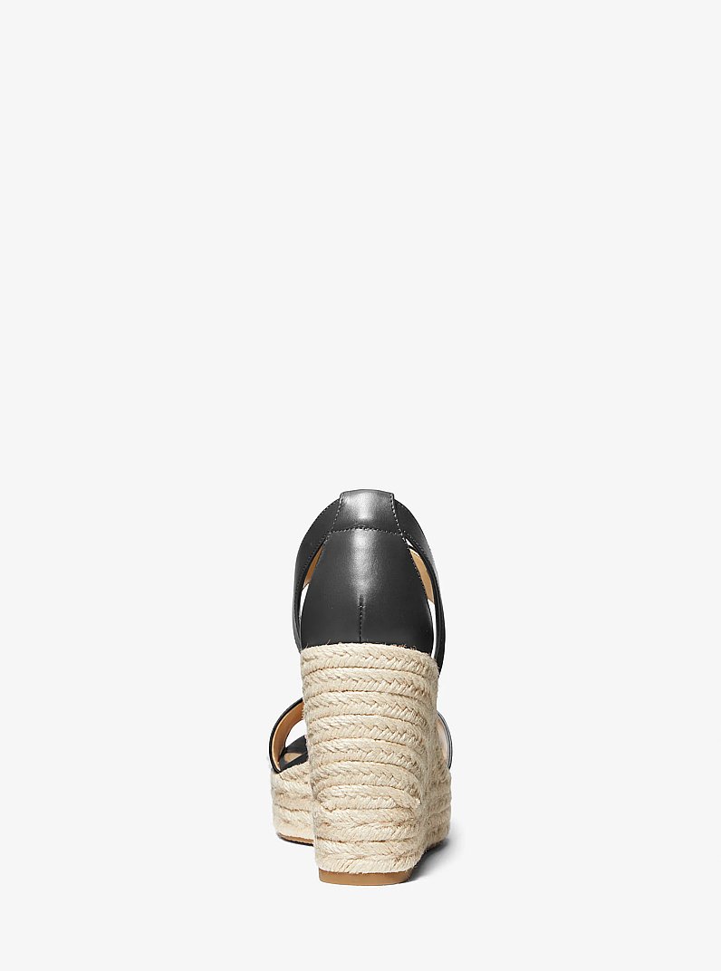 Berkley Leather Wedge Sandal in BLACK | Michael Kors