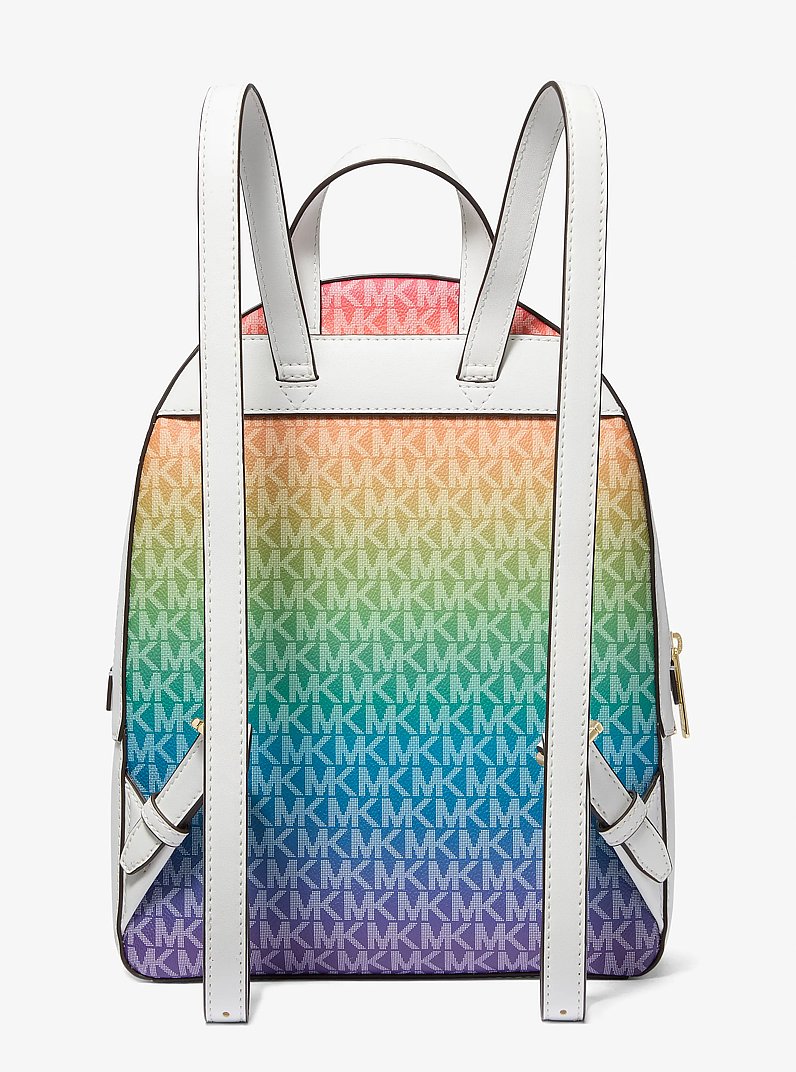 Jaycee Medium Rainbow Signature Logo Backpack in RAINBOW | Michael Kors