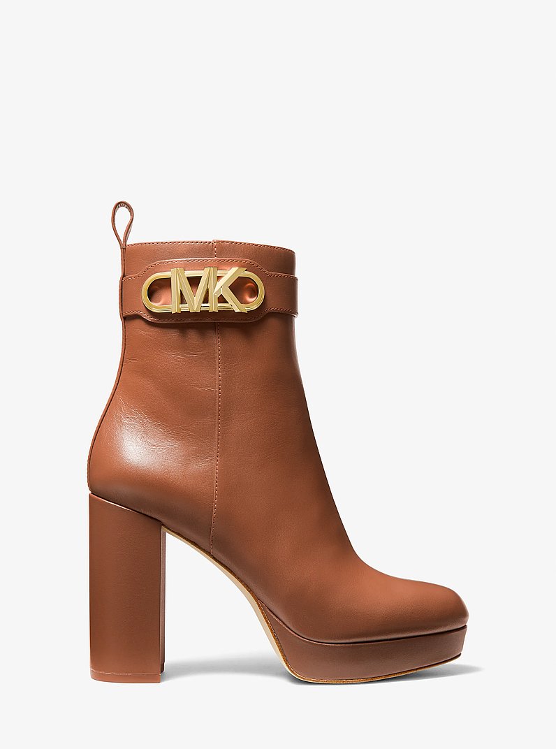 Parker Leather Platform Boot in LUGGAGE | Michael Kors