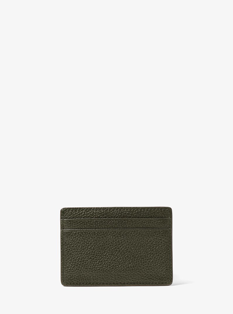 Pebbled Leather Card Case in IVY | Michael Kors