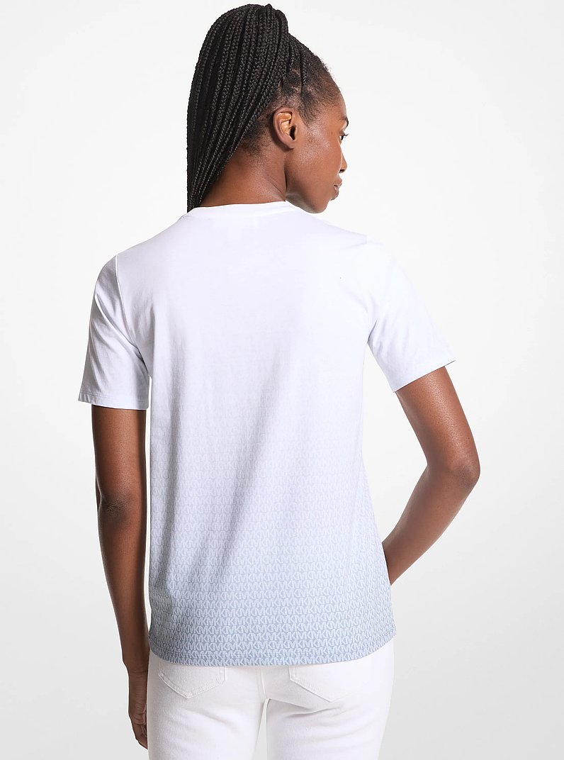 Ombr&eacute; Logo Organic Cotton Jersey T-Shirt in CHAMBRAY | Michael Kors
