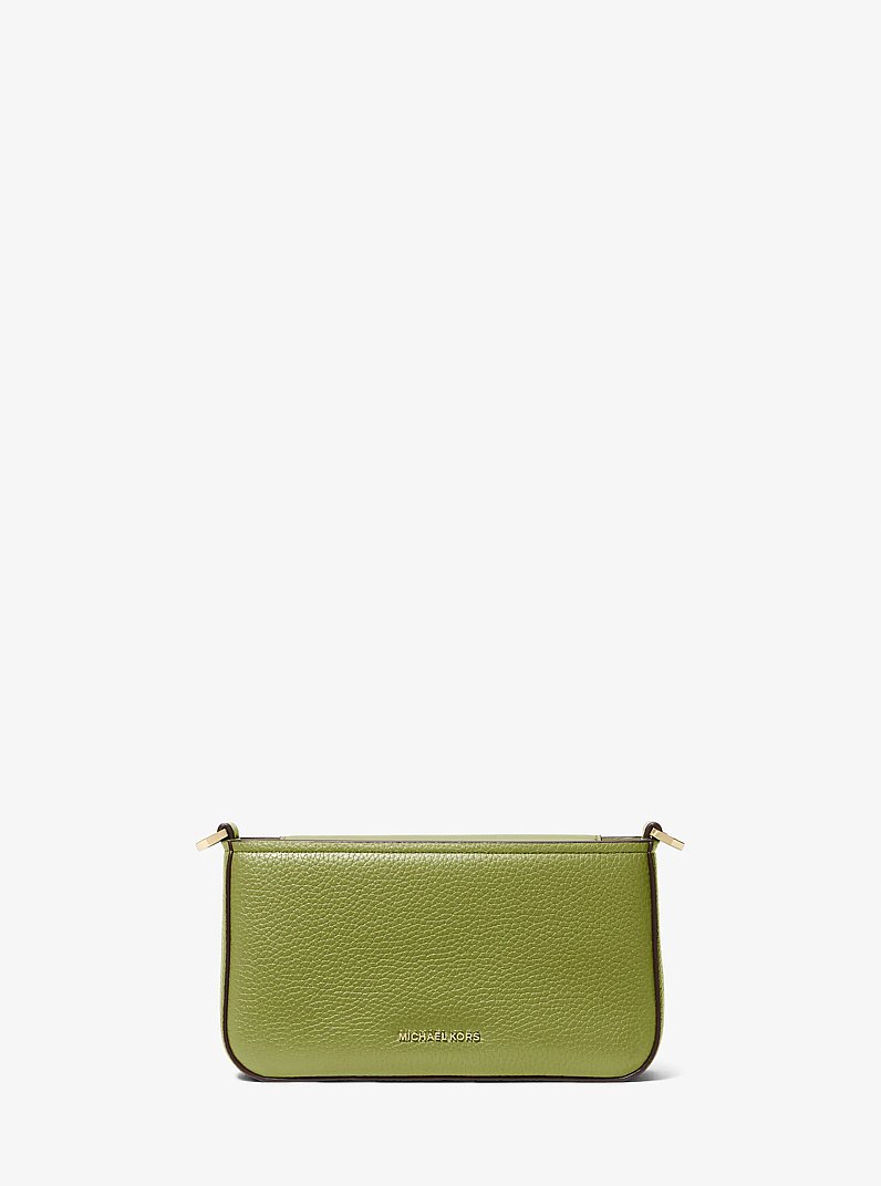 Bryant Small Pebbled Leather Convertible Pochette in MEADOW GREEN | Michael Kors