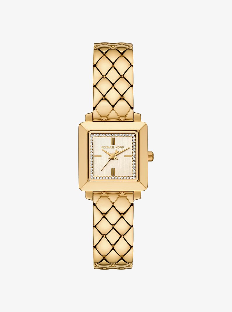 Petite Gwynn Pav&eacute; Gold-Tone Watch in GOLD | Michael Kors