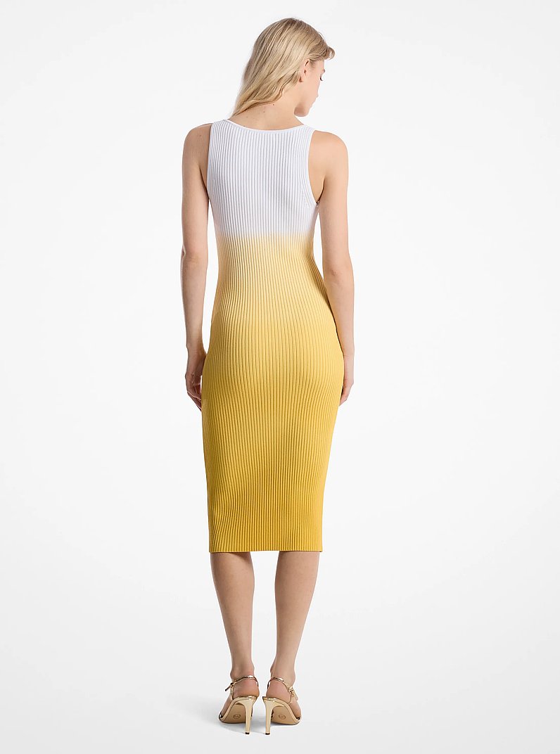 Robe en viscose extensible c&ocirc;tel&eacute;e &agrave; effet ombr&eacute; in JAUNE MARGUERITE | Michael Kors