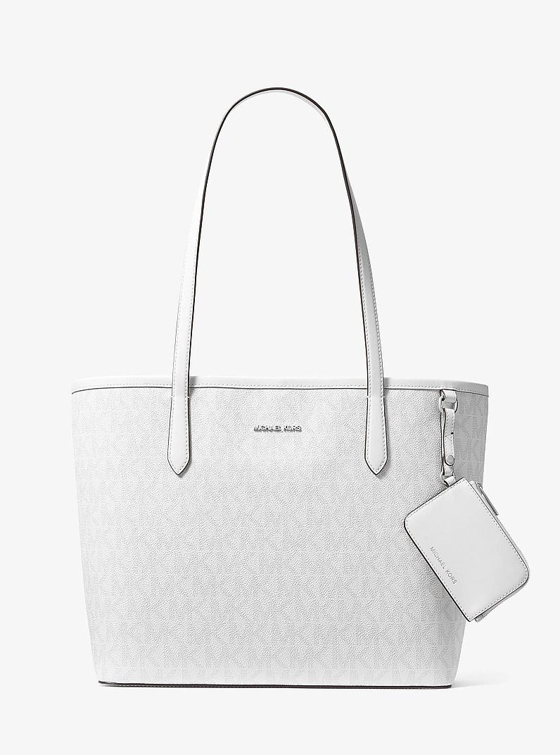 Jet Set Large Signature Logo Tote Bag in OPT/ALLUM | Michael Kors