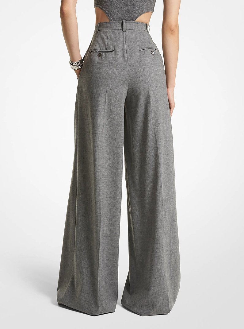Stretch Wool Palazzo Pant in GRIS MEDIO | Michael Kors
