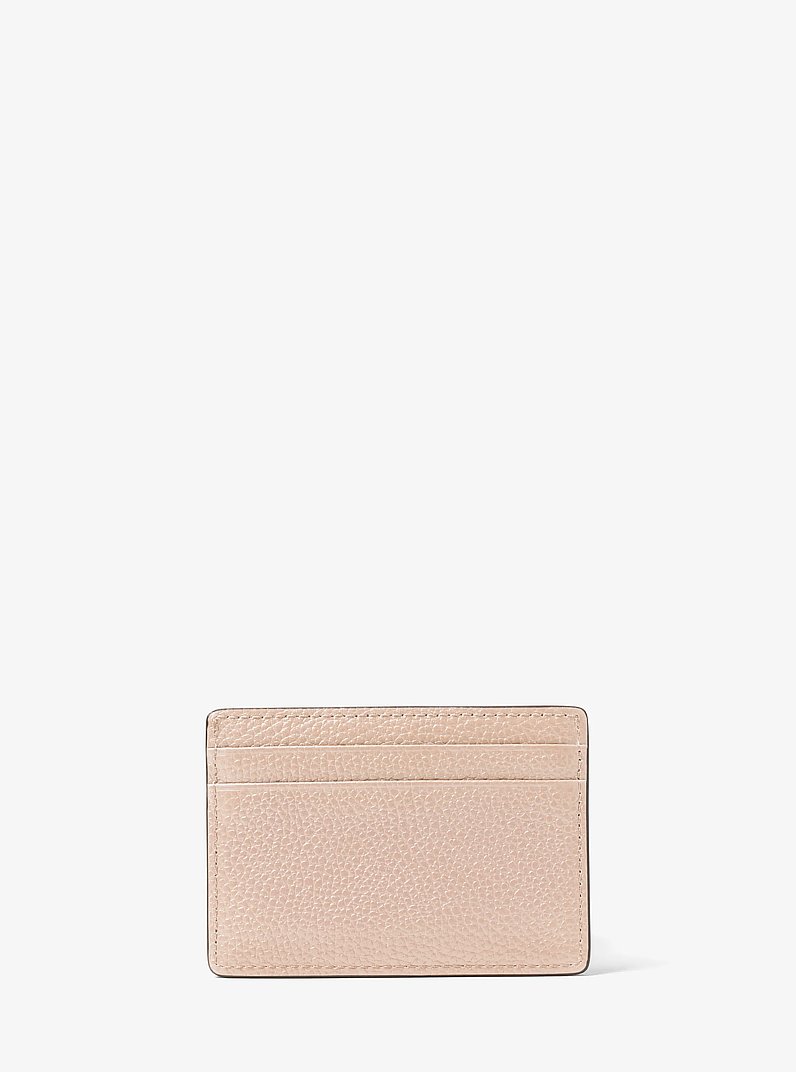 Porte-cartes en cuir grain&eacute; in ROSE DOUX | Michael Kors