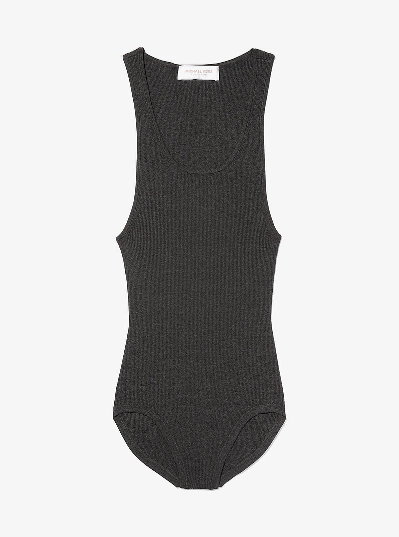 Stretch Viscose Bodysuit in CHARCOAL | Michael Kors