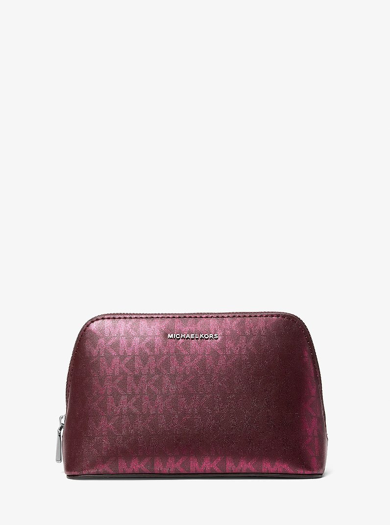 Reistasje Jet Set met metallic kenmerkend logo, klein in WIJNROOD | Michael Kors