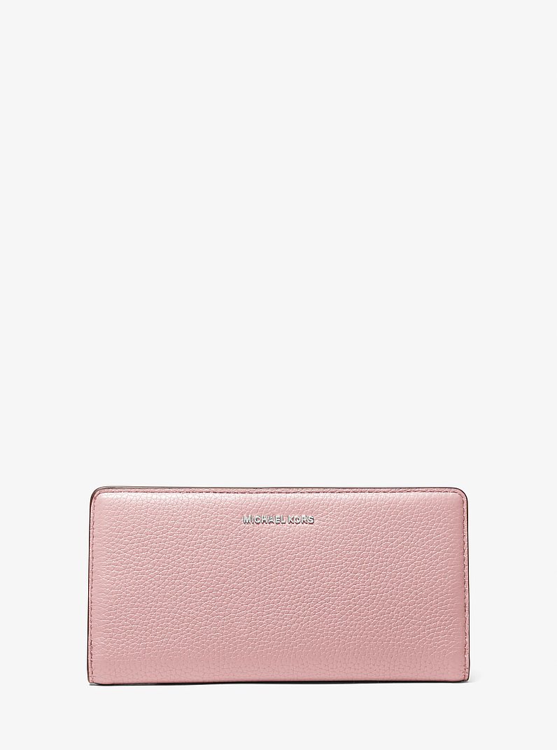 Bryant Large Pebbled Leather Snap-Front Wallet in SMOKEY ROSE | Michael Kors