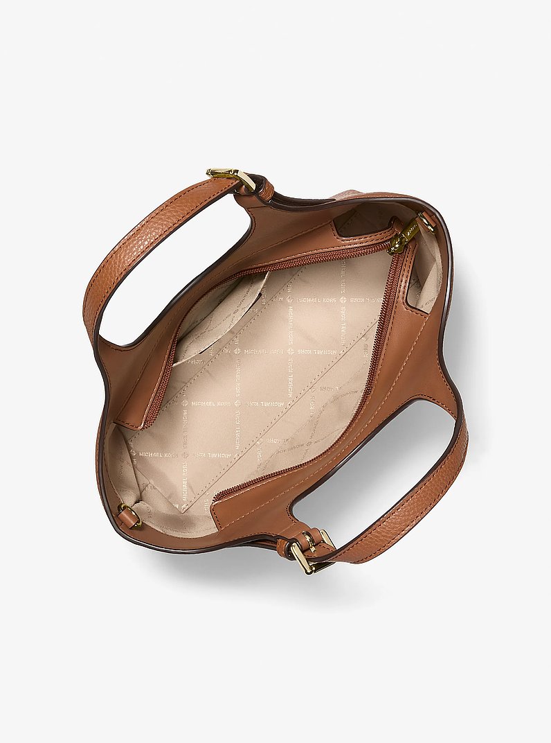Bernie Small Signature Logo Satchel in BROWN | Michael Kors