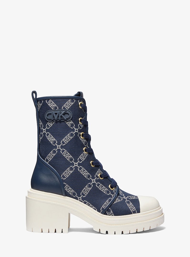 Botte de combat Hanley en jacquard &agrave; logo Empire in BLEU MARINE MULTI | Michael Kors
