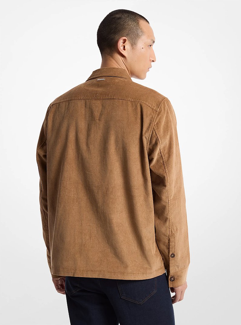 Oversized Corduroy Chore Jacket in KHAKI MELANGE | Michael Kors