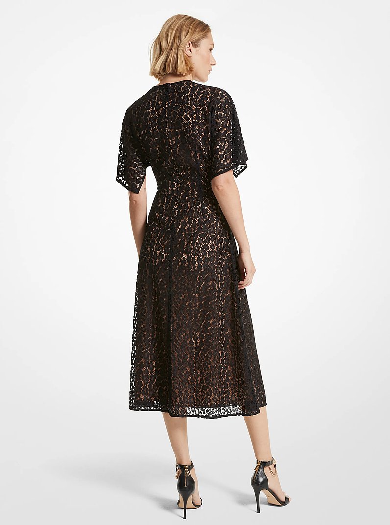 Leopard Corded Lace Midi Dress