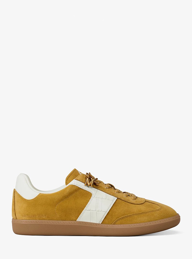 Sneaker Jovie aus Leder mit Krokodilpr&auml;gung und Wildleder in HELLGR&Uuml;N | Michael Kors