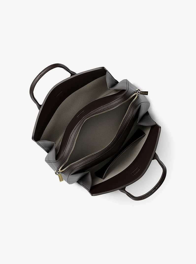 Laila Medium Leather Satchel in CHOCOLATE | Michael Kors