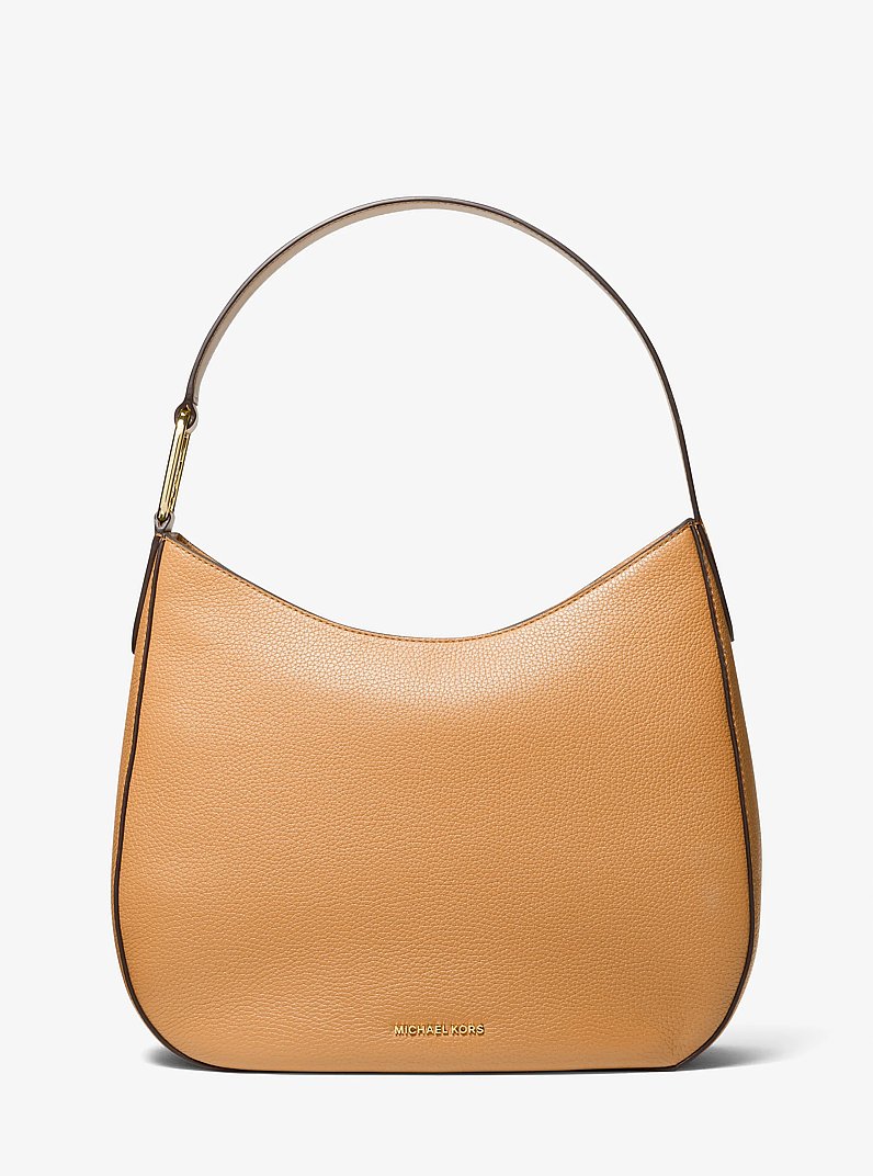 Kensington Large Pebbled Leather Hobo Shoulder Bag in PALE PEANUT | Michael Kors