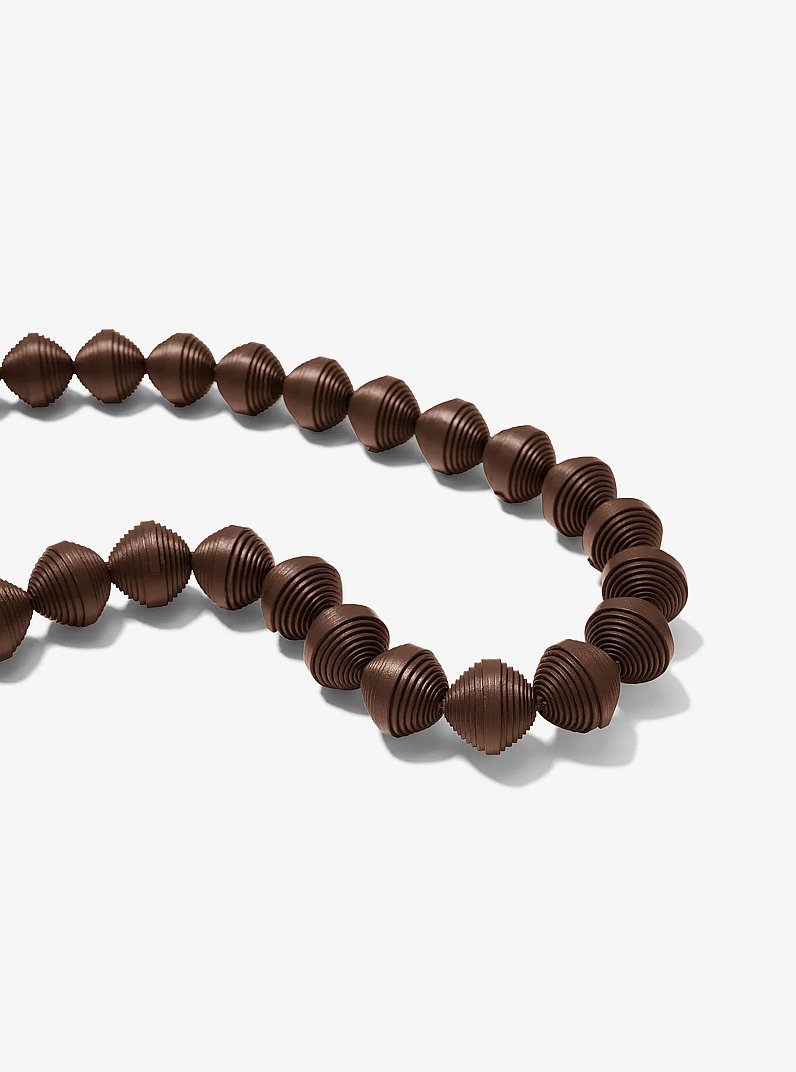 Leather Beads Necklace in EXPRESO | Michael Kors
