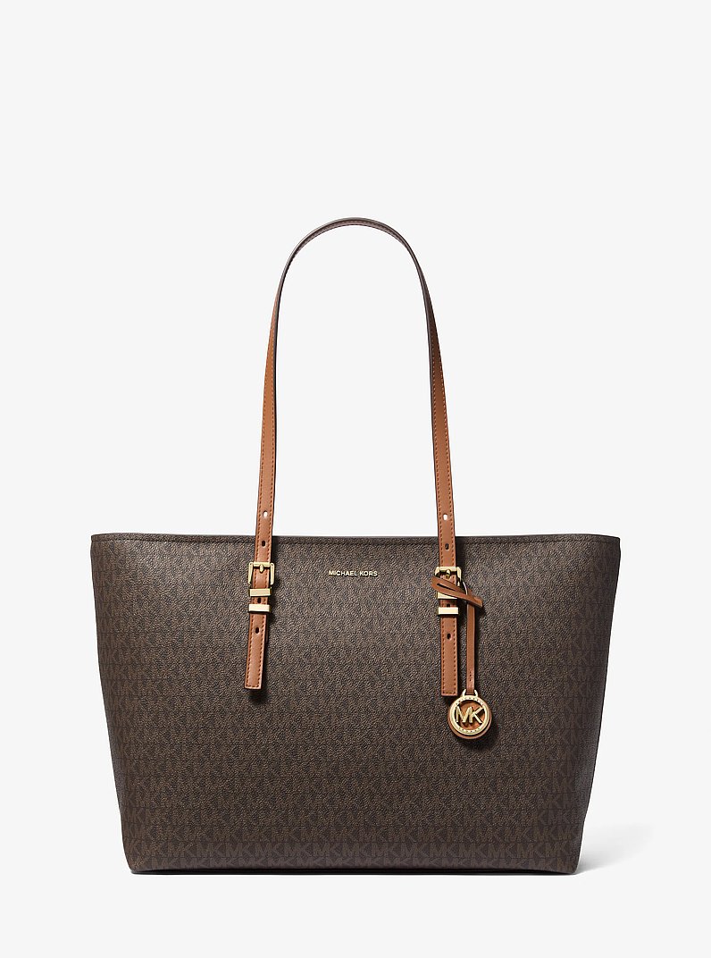 Borsa tote Quinn grande in pelle e stampa logo in BRONZO/GHIANDA | Michael Kors