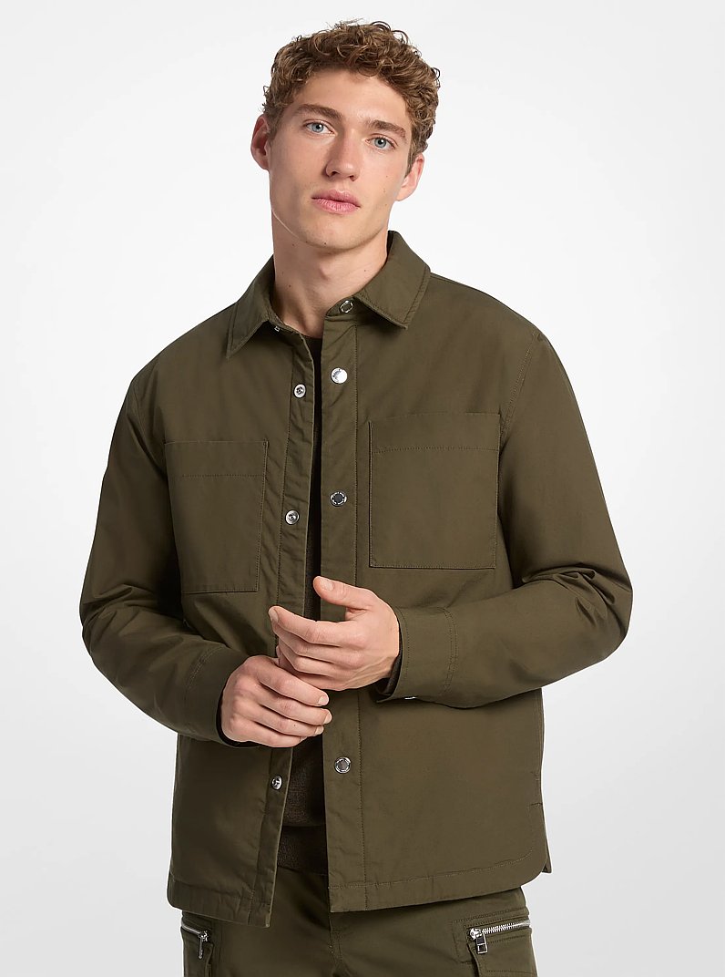 Chaqueta tipo camisa acolchada de algod&oacute;n el&aacute;stico in HIEDRA | Michael Kors