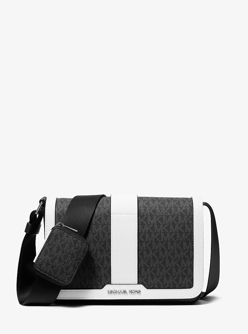 Cooper Color-Block Signature Logo Crossbody Bag with Pouch in BRIGHT WHT | Michael Kors