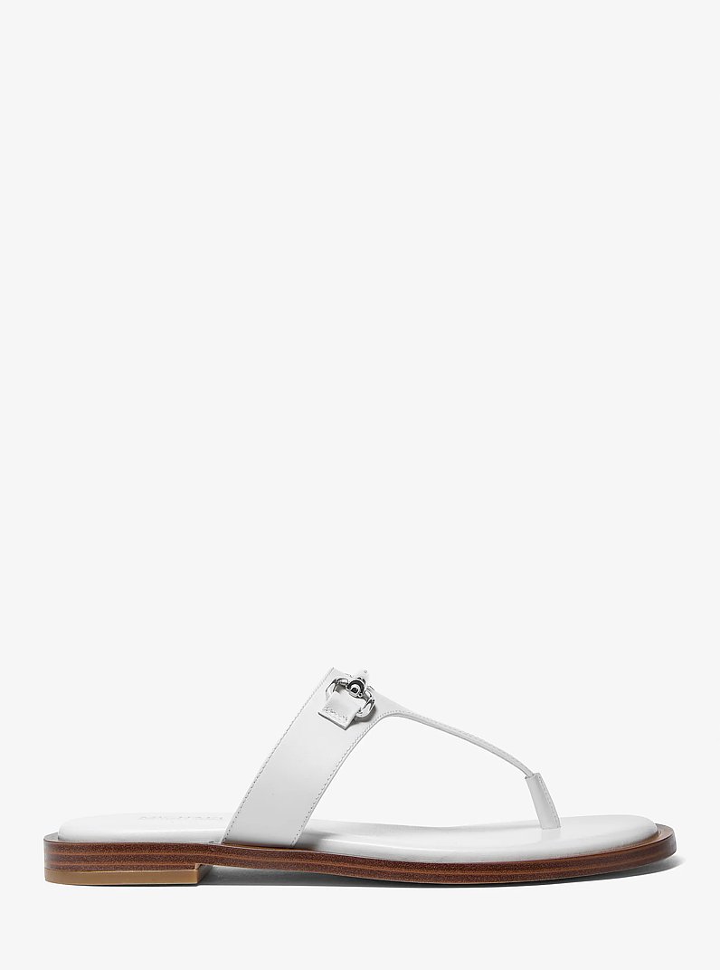 Carson Leather Sandal in OPTIC WHITE | Michael Kors