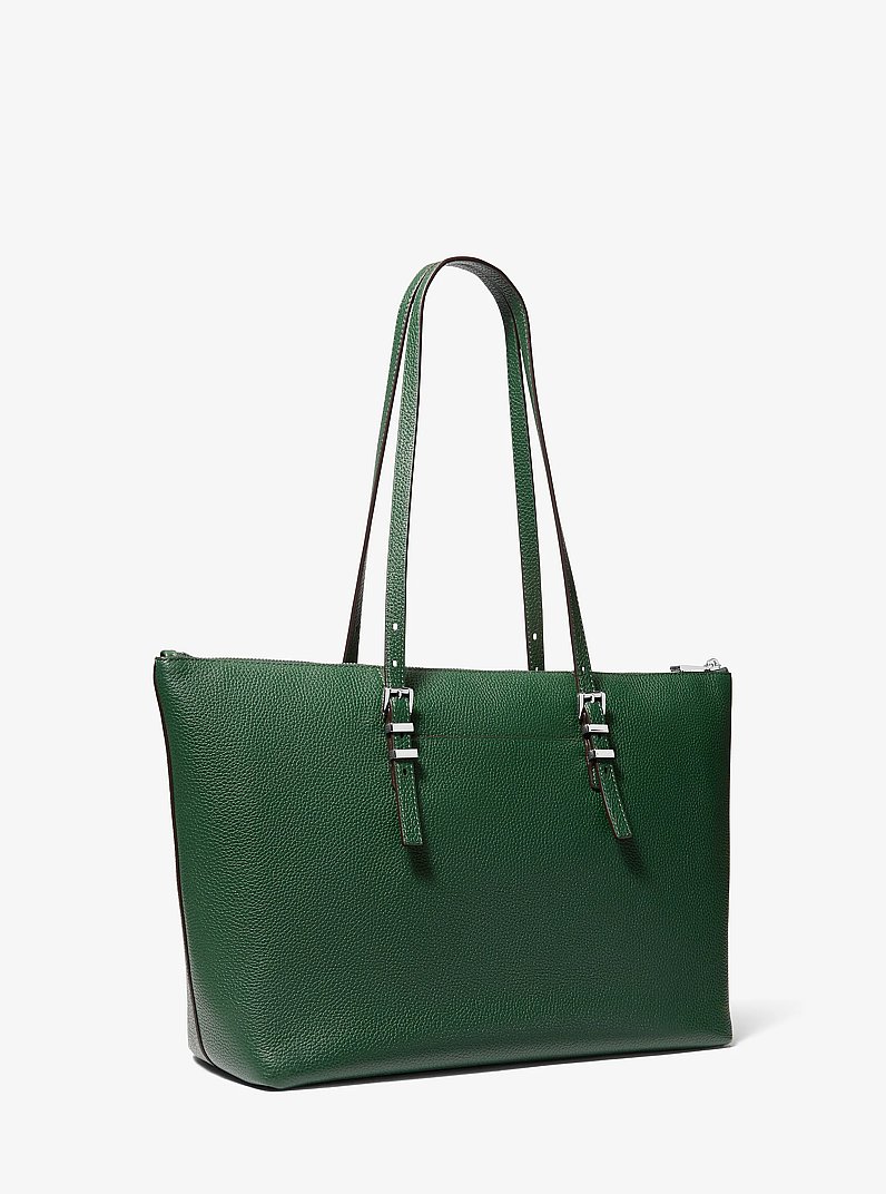 Quinn Large Pebbled Leather Tote Bag in MOSS | Michael Kors