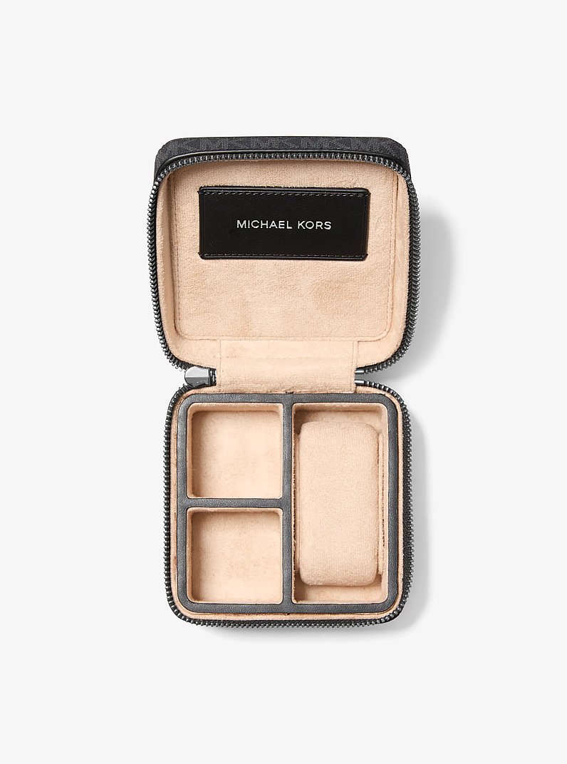Cooper Logo Watch Travel Case in BLACK | Michael Kors