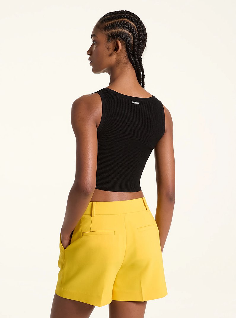 Pleated Crepe Shorts in BRIGHT DANDELION | Michael Kors