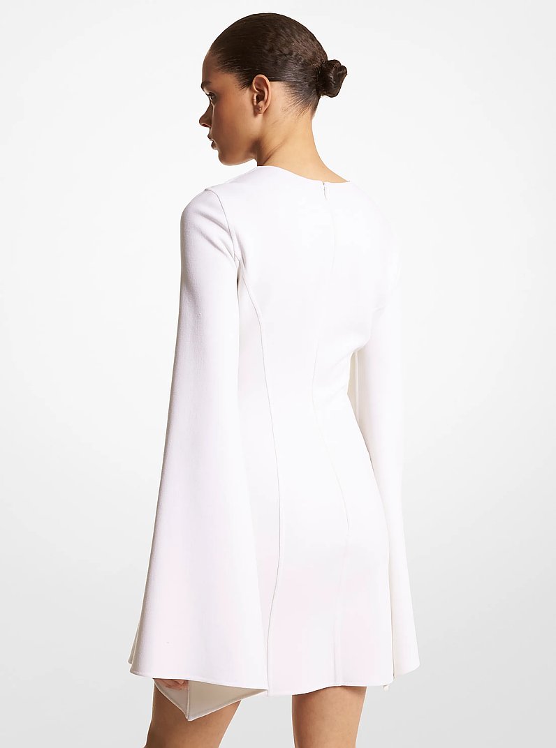 Kleid aus Woll-Twill-Doppelgewebe mit Stretch-Anteil und geschlitzten &Auml;rmeln in ELFENBEIN | Michael Kors