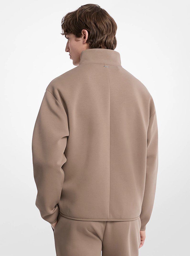 Cotton Blend Zip-Up Jacket in CHESTNUT | Michael Kors