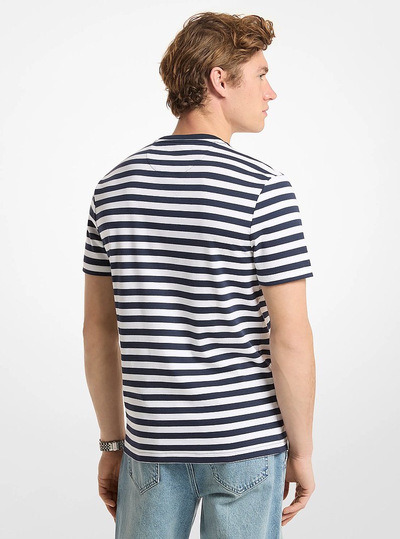 Striped Cotton T-Shirt in MIDNIGHT | Michael Kors