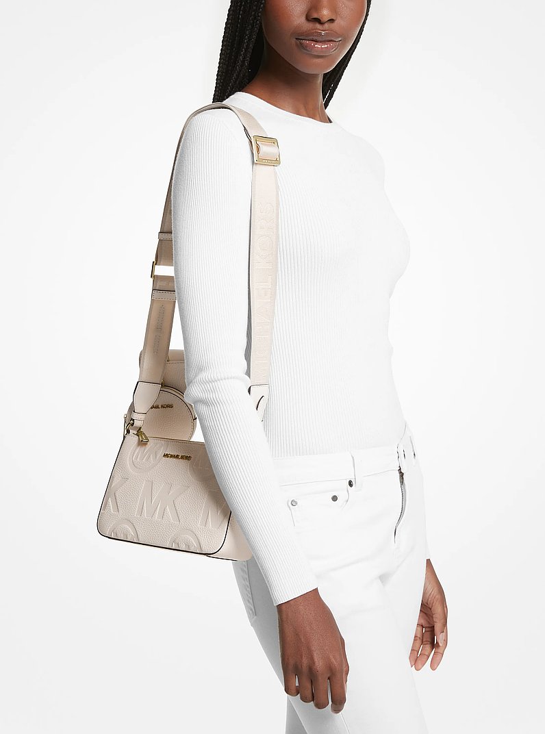 Jet Set Logo Embossed Leather Crossbody Bag with Case for Apple Airpods Pro&reg;