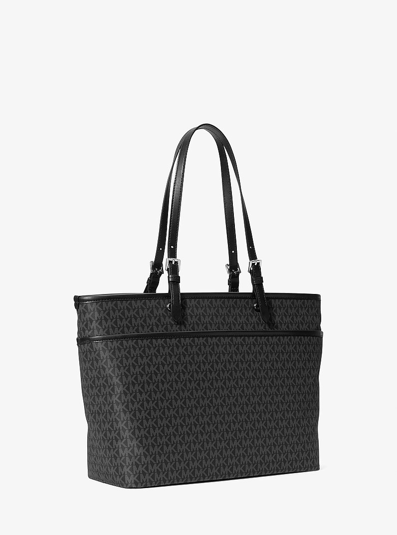 Winston Large Logo Pocket Tote Bag in BLACK | Michael Kors