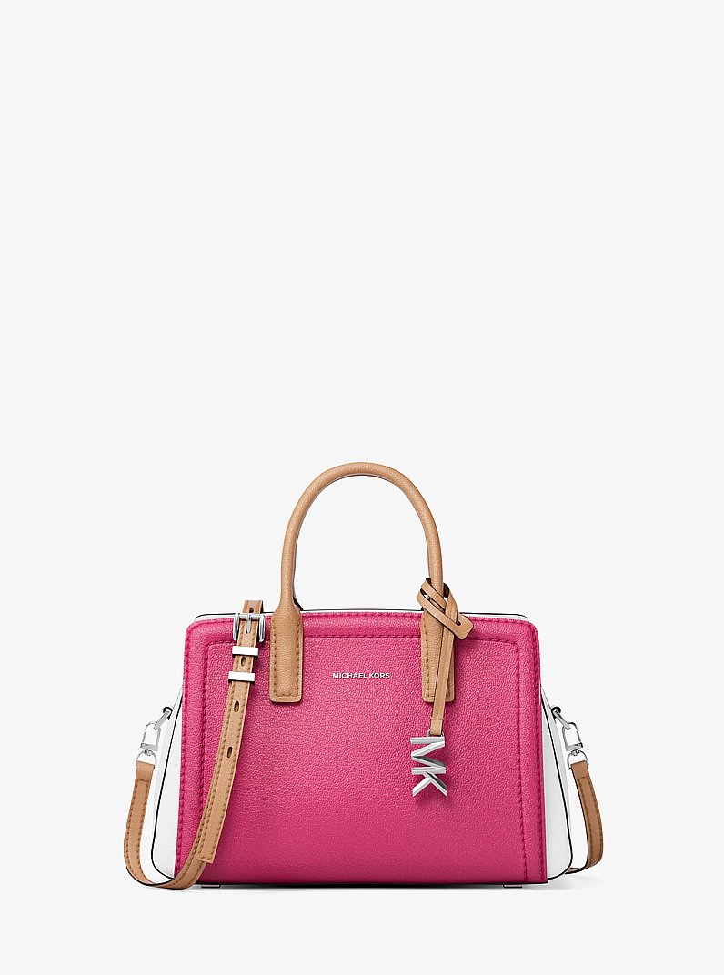 Laila Extra-Small Color-Block Leather Crossbody Bag in RASPBERRY MULTI | Michael Kors