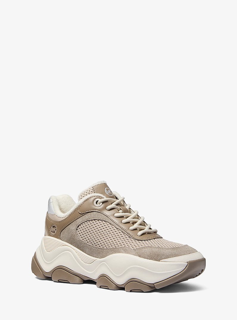 Atlas Mesh and Suede Trainer in BIRCH | Michael Kors