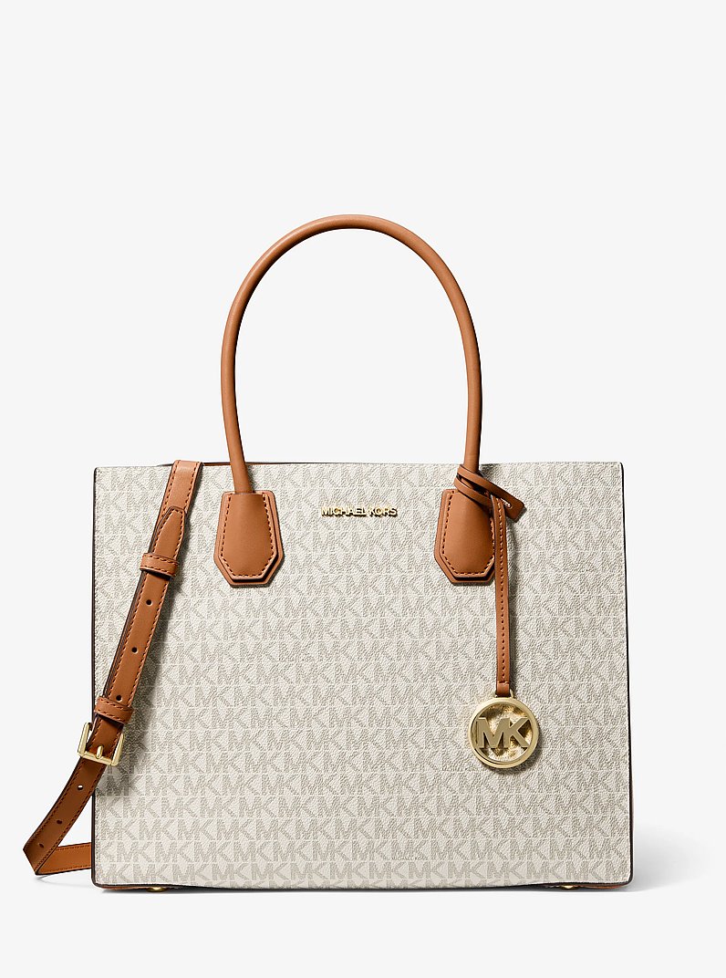 Mercer Large Logo Accordion Tote Bag in VANILLA | Michael Kors