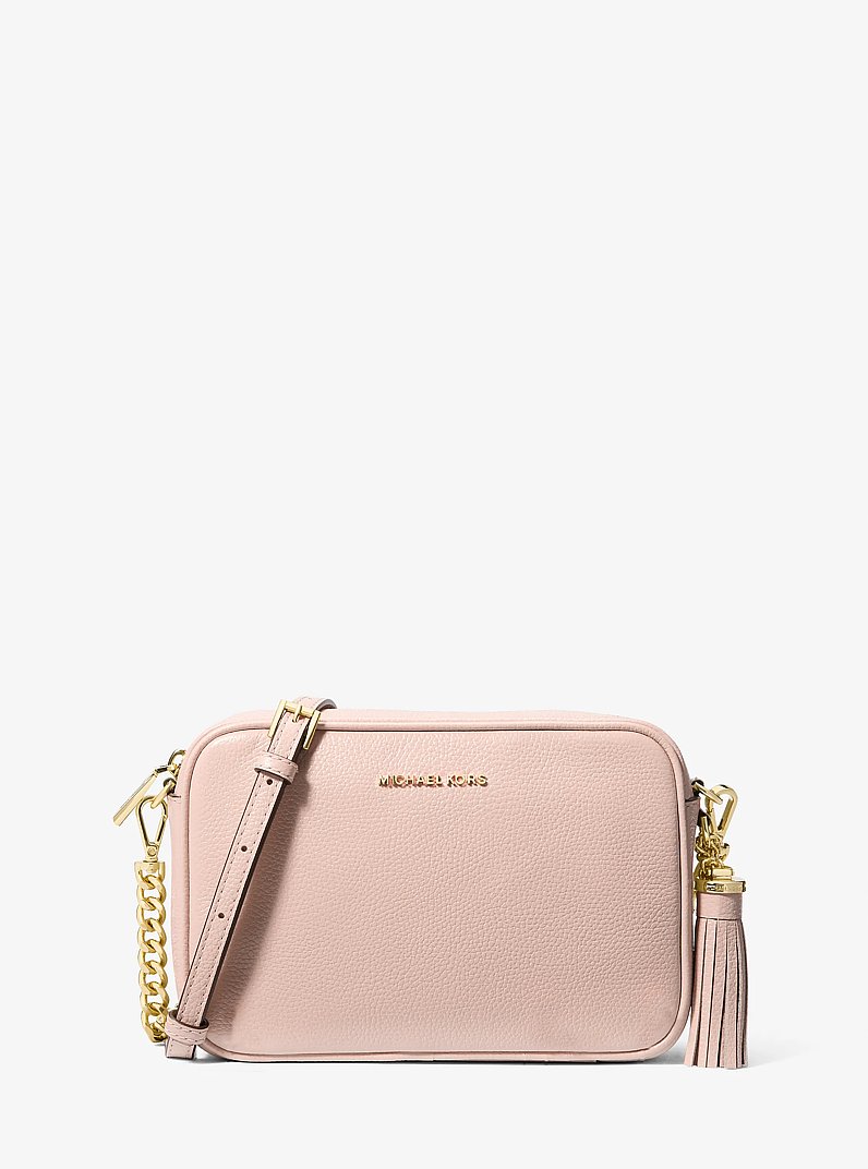 Jet Set Medium Pebbled Leather Crossbody Bag in SOFT PINK | Michael Kors