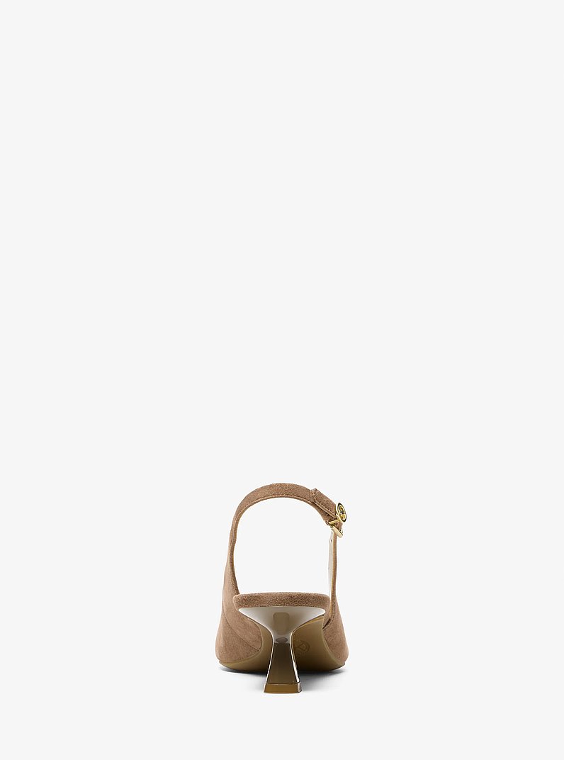 Zapato de sal&oacute;n Amali de gamuza con tal&oacute;n descubierto in MADERA FLOTANTE | Michael Kors