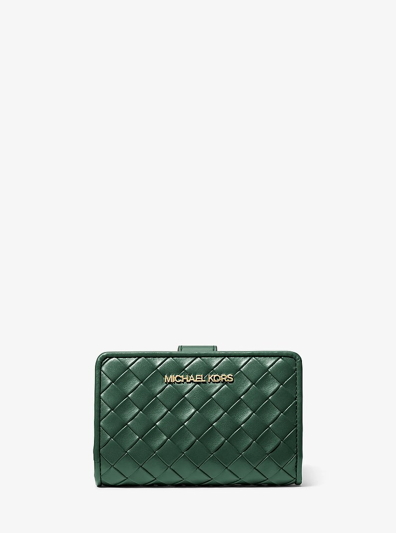 Jet Set Medium Woven Wallet in MOSS | Michael Kors