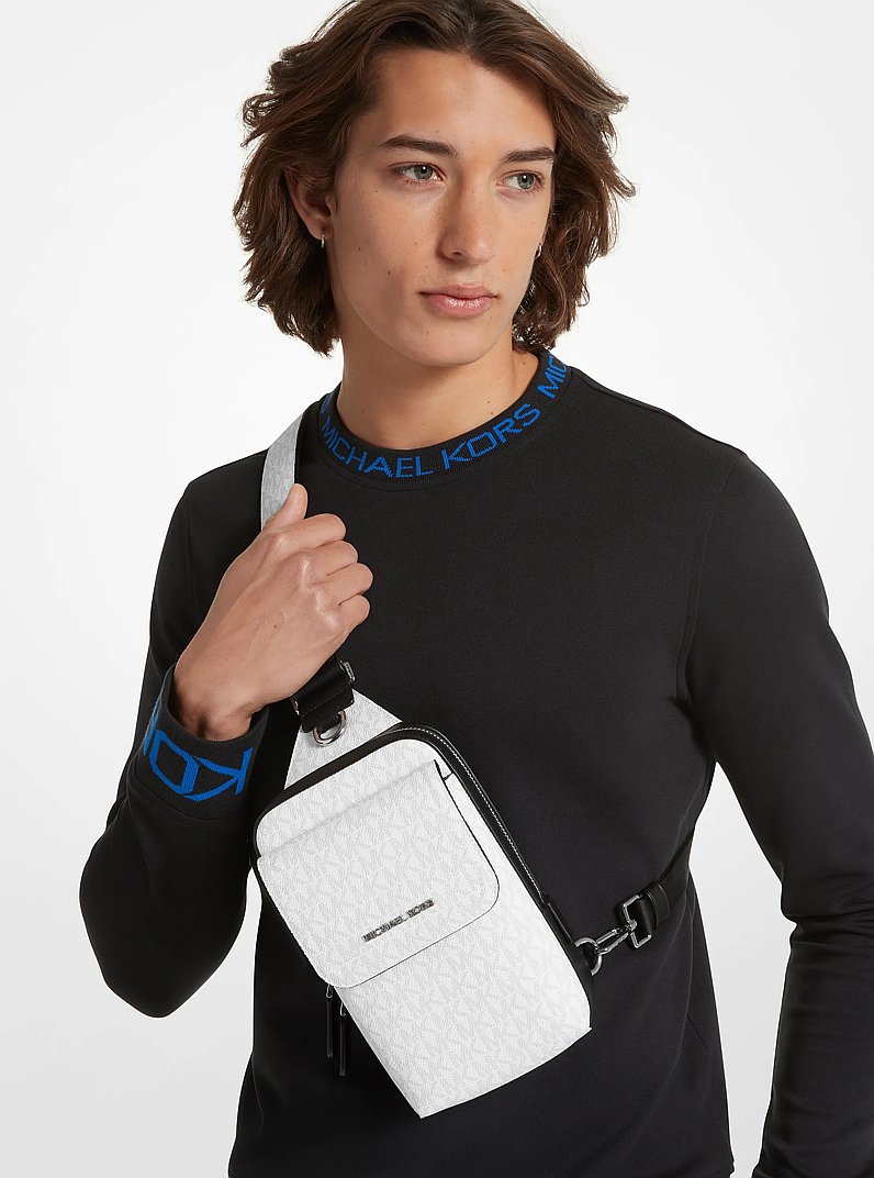 Hudson Signature Logo Sling Pack in BRIGHT WHT | Michael Kors