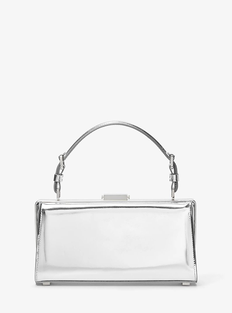 Gwyneth Specchio Leather Shoulder Bag in SILVER | Michael Kors