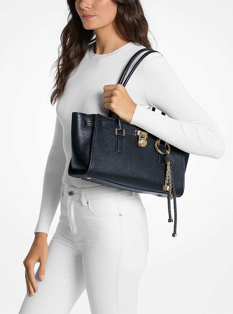 Bolso satchel Hamilton Moderne peque&ntilde;o de piel in DRESS BLUES | Michael Kors
