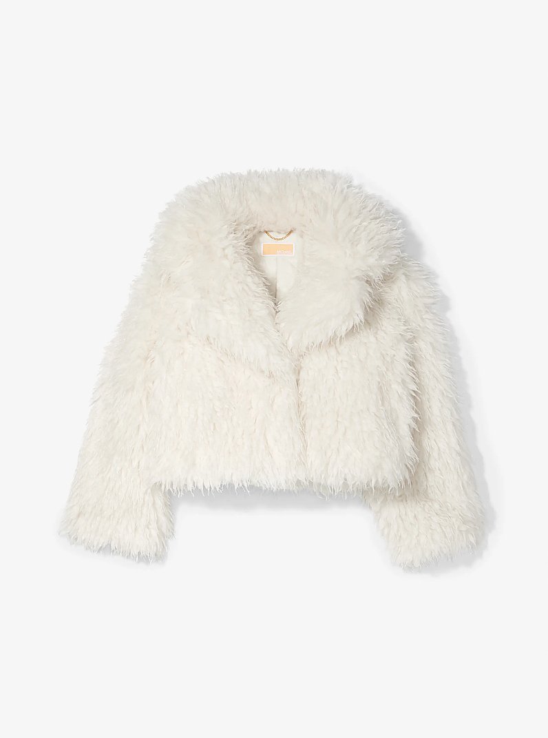 Cropped Faux Fur Jacket in BONE | Michael Kors
