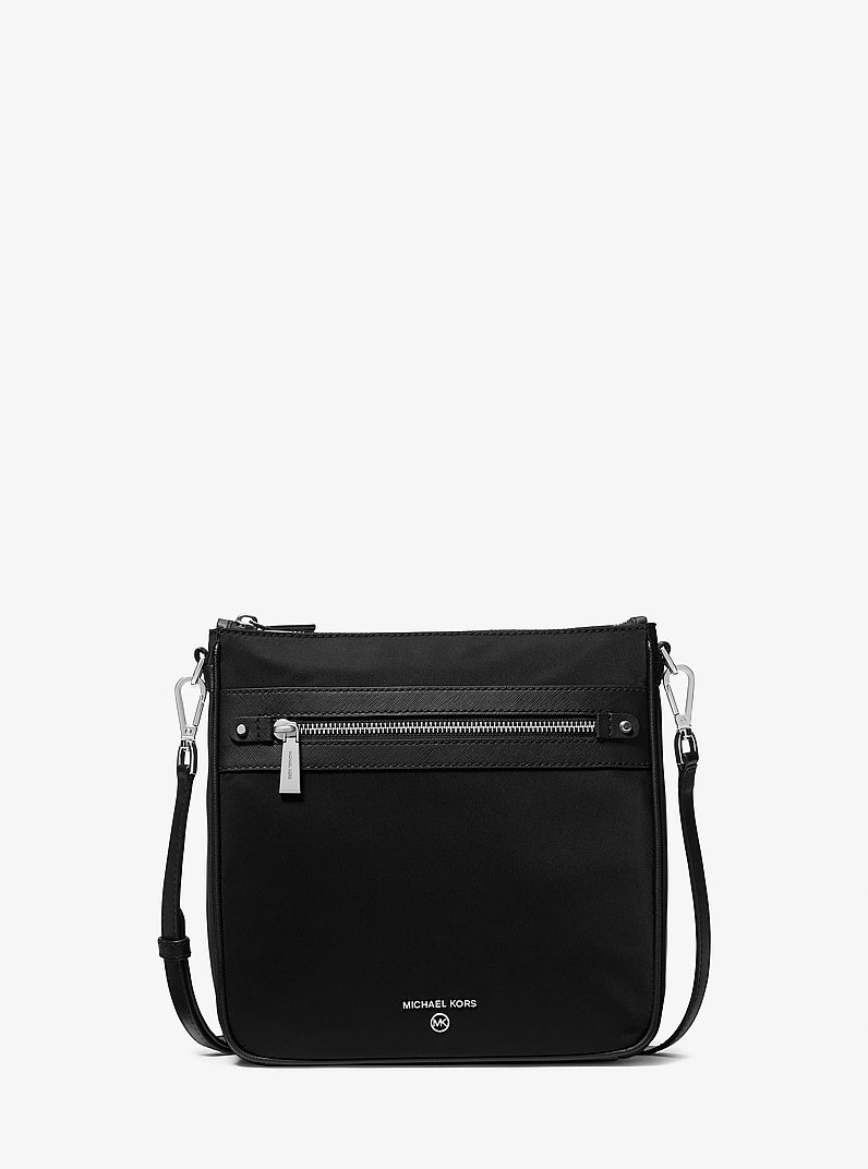 Jet Set Large Nylon Gabardine Messenger Bag in BLACK | Michael Kors